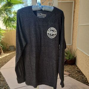 U.S. Vintage Gray Long Sleeve Alaska Tee with Relaxed Fit Mens Large